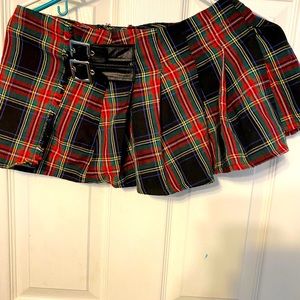 Plaid punk mini skirt